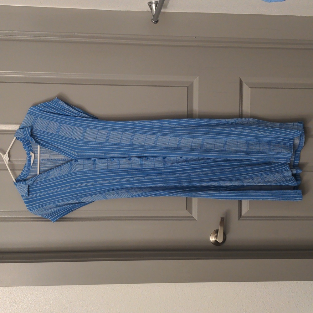 Lush Blue & White Striped Dress - Picture 13 of 13